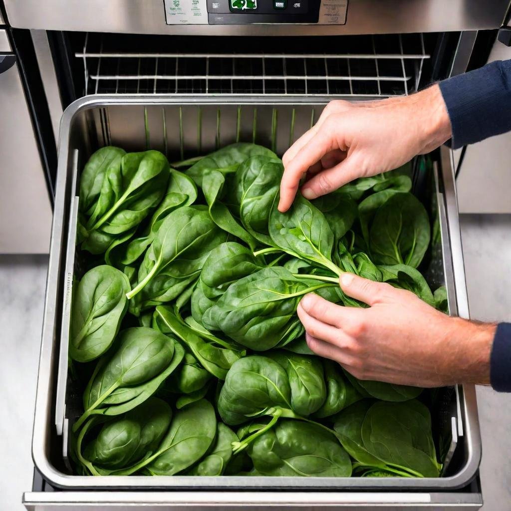 Placing Spinach in the Crisper Drawer for Optimal Temperature and Humidity