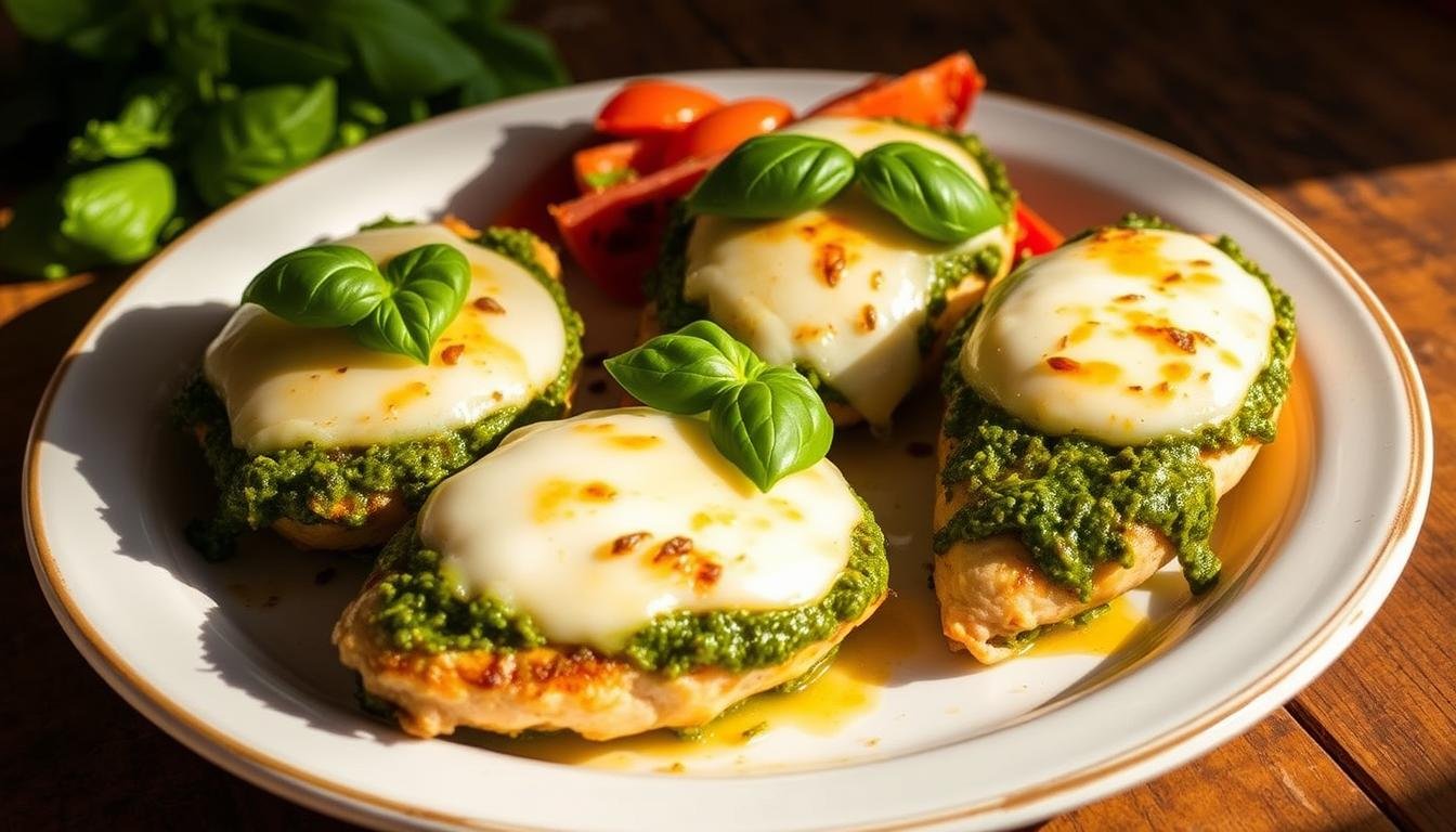 Easy Baked Pesto Mozzarella Chicken